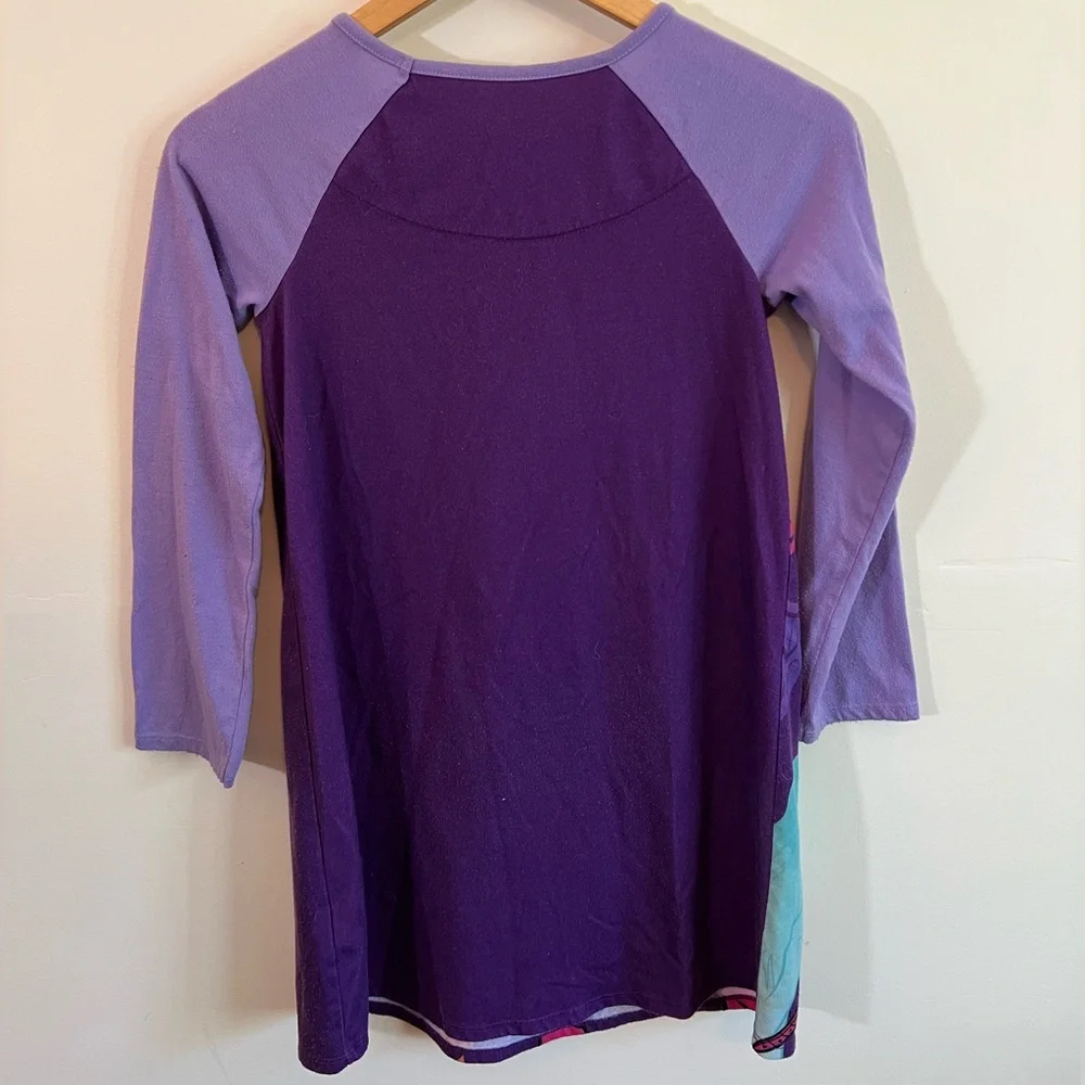 Girls Disney Raya and the Last Dragon Nightgown Size 7/8 Long Sleeve Purple - Picture 4 of 7